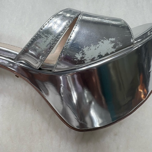 Prada Platform metallic silver sandals sz 8.5 - Picture 12 of 14